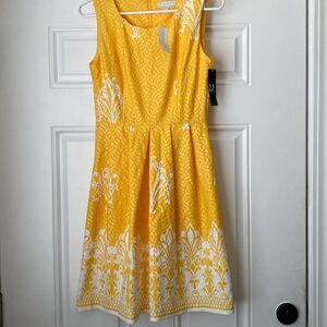 NWT New York & Company Yellow Waffle knit Stretch Dress Size XS
